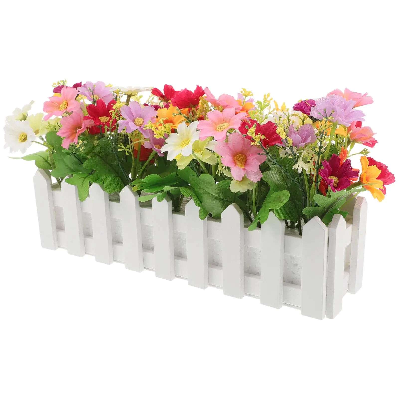 

Simulated Flower Fence Potted Plants Artificial Chamomile Lifelike Daisy Faux Arrangements Wedding Decorations Plastic Outdoor