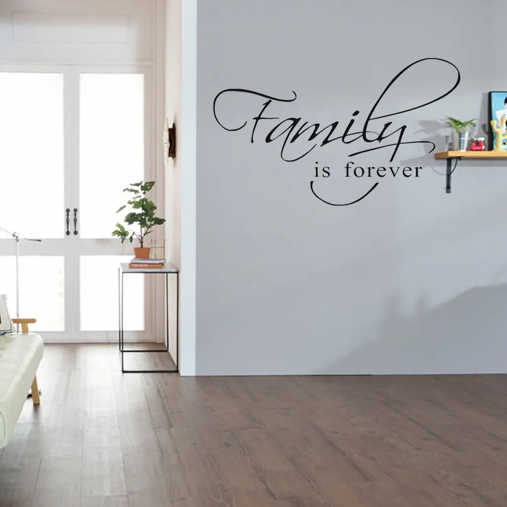 Wall Stickers Home Decor Waterproof PVC Living Room Bedroom Inspirational Quotes Family Forever Letter Decal Strong Adhesive