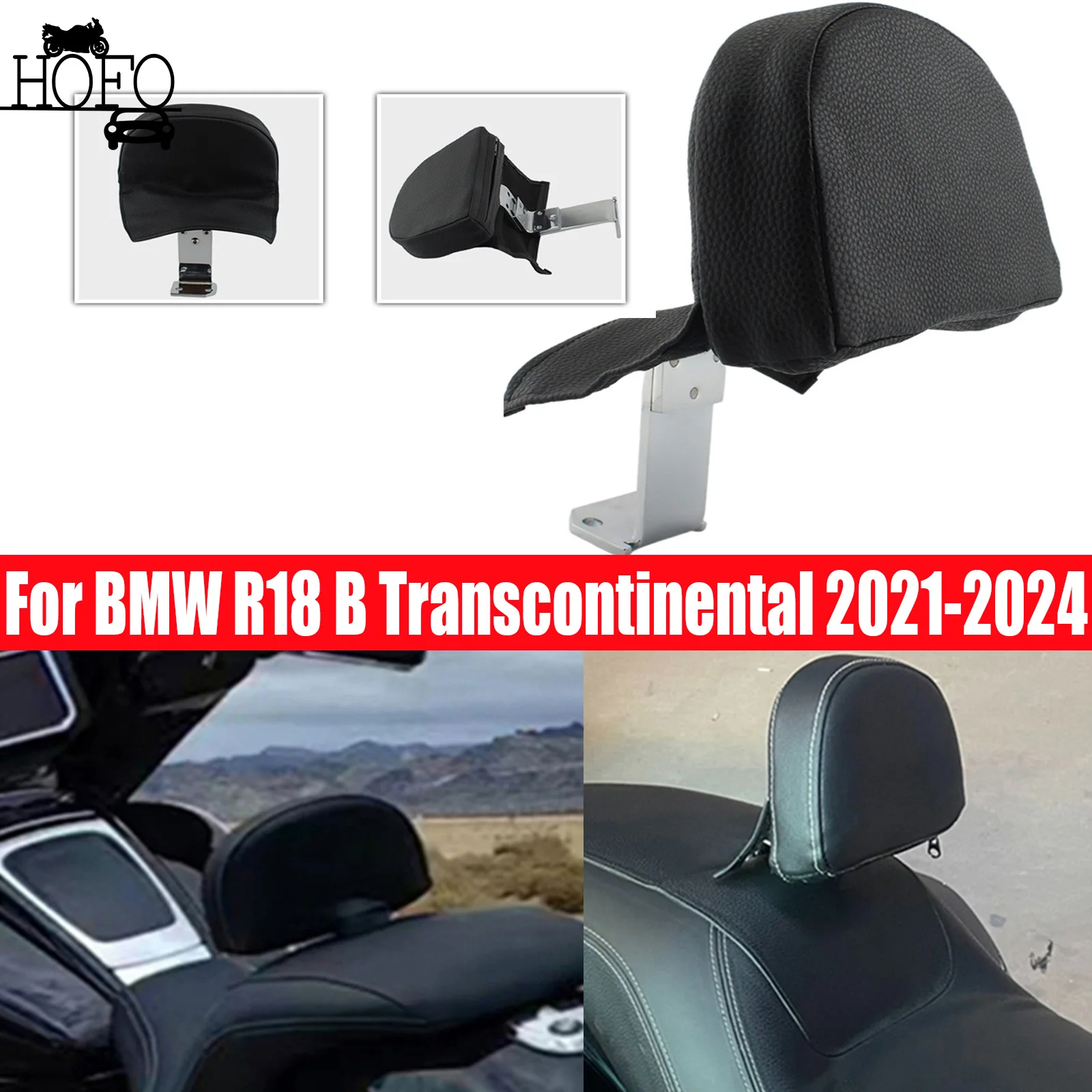 

Motorcycle Rider Backrest Sissy Bar Driver Back Rest Cushion Pad For BMW R18 B Transcontinental 2021 2022 2023 2024