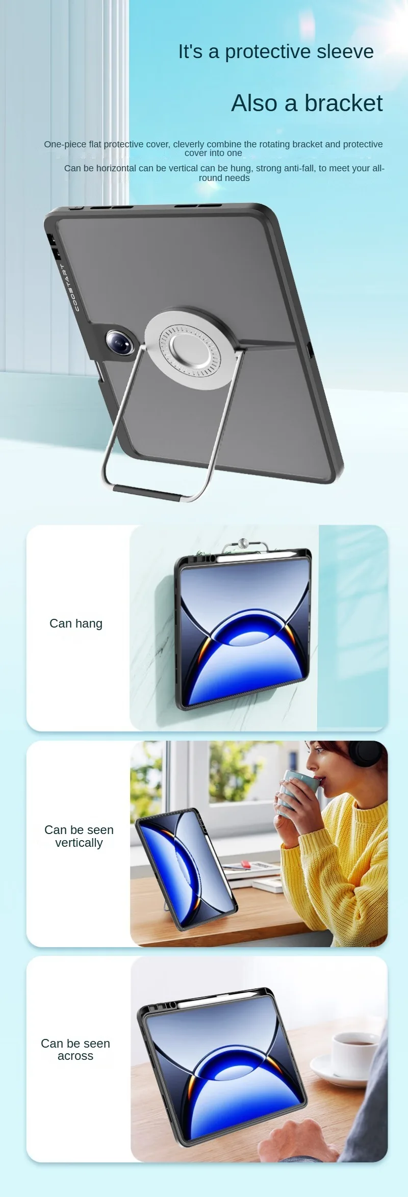 حافظة حماية COOSTART مناسبة لجهاز OPPO Pad 3 Pro/OnePlus Tablet Pro، توفر حماية ضد القطرات والمطبات.