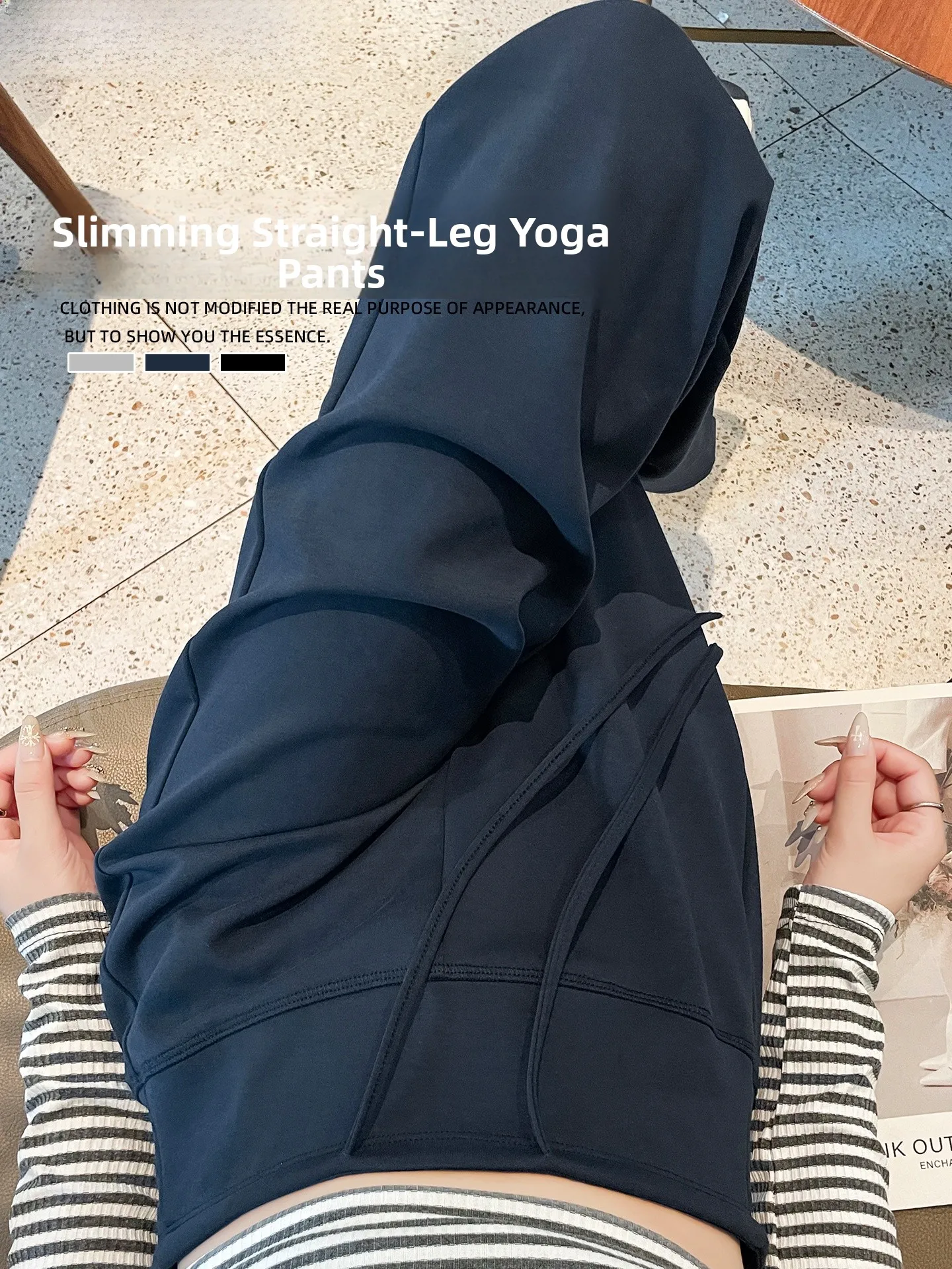 

Новые женские брюки для йоги с высокой талией, свободного кроя, из эластичного хлопка, тонкие, прямые, больших размеров, модель 2026