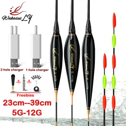 Nova pesca luminosa float carpa rock pesca 3 canto cauda + 425 acessórios da bateria ao ar livre alta sensibilidade equipamentos de pesca