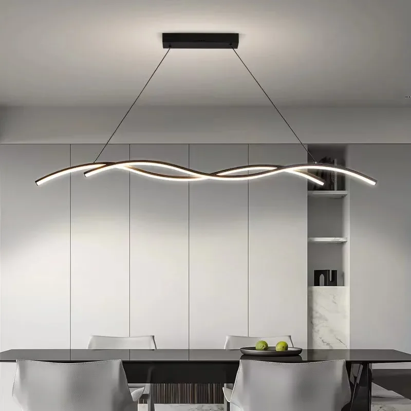 

Nordic Double Bending Aluminum Led for Pendant Lights Living Dining Room Showroom Kitchen Island Home Decor Hanging Luminaires