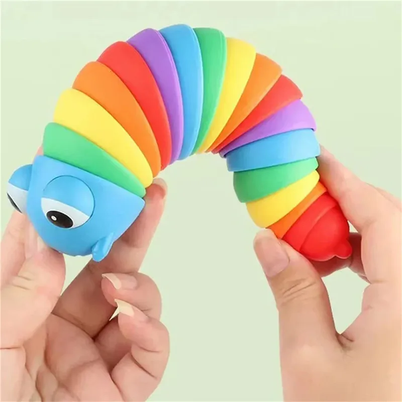 Colorful Simulation Caterpillar Antistress Toy Funny Fidget Decompression Articulated 3D Stress Reliever Gift Toy for Kids Adult