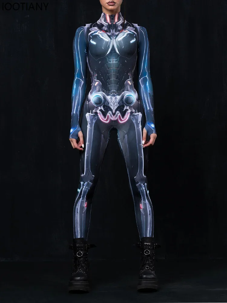 بدلة كوسبلاي للهالوين بيثون التأثيرية بدلة قطعة واحدة مطبوعة على شكل هيكل عظمي ملون بدلة زنتاي لحفلات الكرنفال بدلة اليوغا الجوية Monos Mu