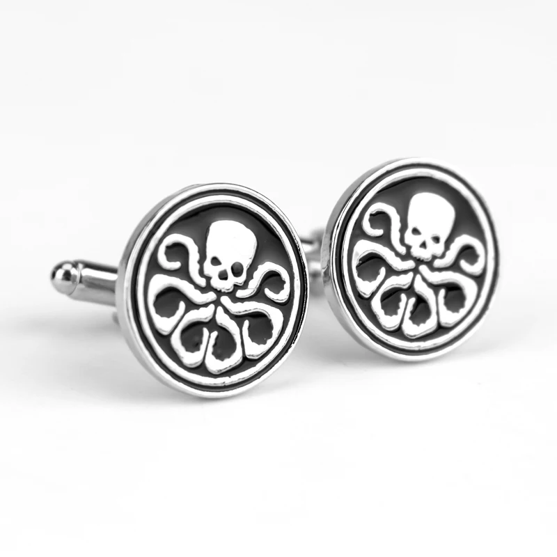 

Marvel Super Villain Organization HYDRA Cufflinks Avengers Skull Snake Foot Symbol Cufflinks Quality Jewelry Accessories Gifts