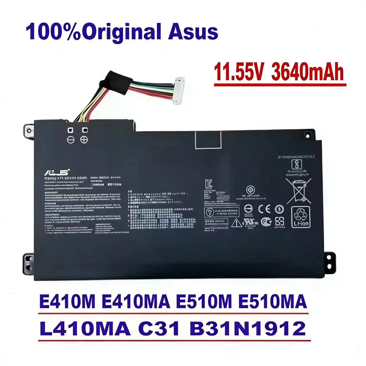 

100% original Asus E410M E410MA E510M E510MA L410MA C31 B31N1912 battery