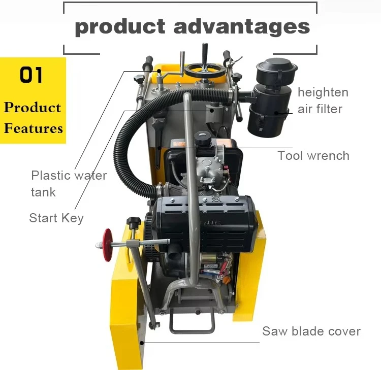 Road Construction Durable Concrete Cutting Machine High Performance Road Cutter