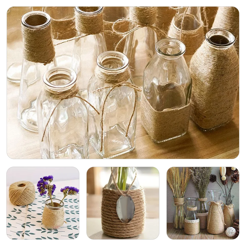 

1 Roll Natural Jute Twine Hemp Rope Rustic Color for Wedding Crafts Gift Wrapping Macrame DIY Decorative Rope Garden Twine