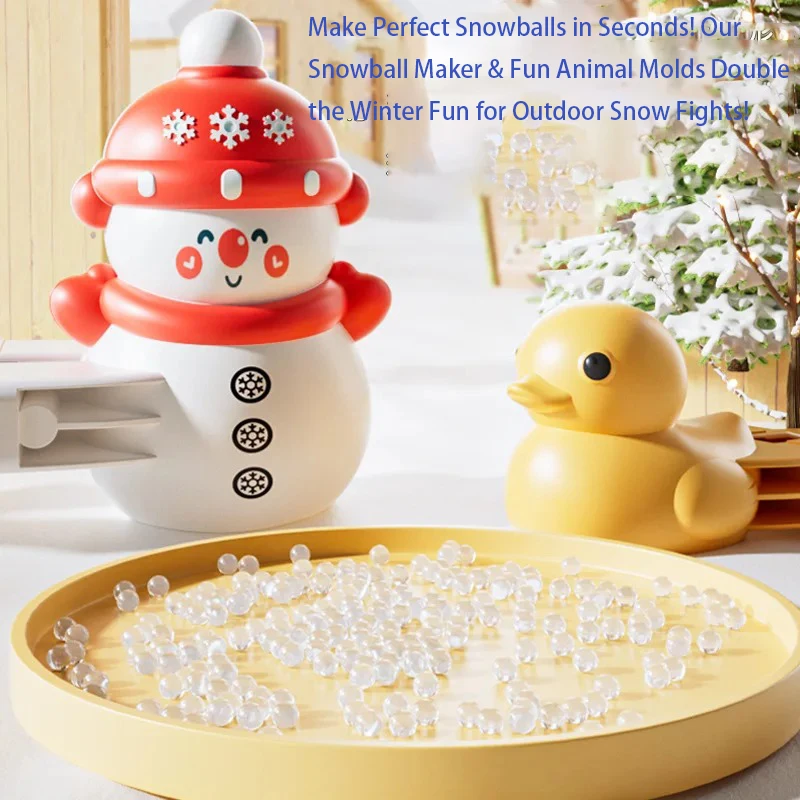 صانع كرة الثلج لمحاربة كرة الثلج، مجموعة ألعاب الثلج للأطفال مع قالب البط والجراد البحر، مجموعة بناء رجل الثلج، لعبة الأنشطة الشتوية الخارجية #1