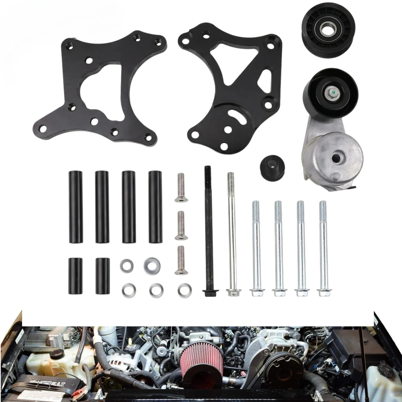 Billet A/C Alternator Bracket LS Swap 551780‑3 551779‑3 For S10 SUV Truck LS LSX 4.8L 5.3L 6.0L