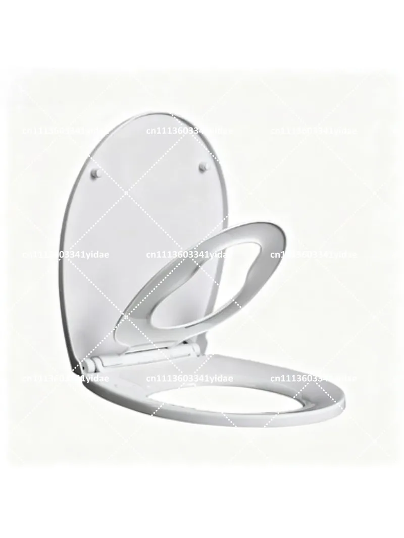 2-in-1 Plastic Toilet Seat with Stainless Steel Hinge and Water Pressure Adjustment, Ideal for Kids and Family Use