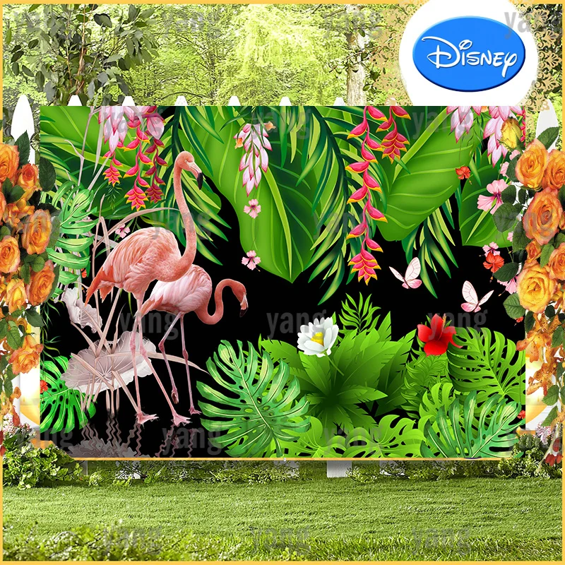 Nach Flamingo kinder Tag Hochzeitstag Glücklich Geburtstag Party Sommer Fotografie Hintergrund Dschungel Wald Hintergrund