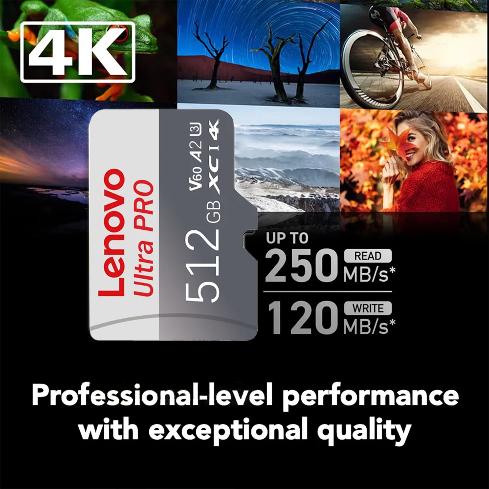 بطاقة ذاكرة Len *ovo Extreme عالية السرعة Micro SD 2 تيرا بايت 1 تيرا بايت 512 جيجابايت بطاقات 4K 256 جيجابايت 128 جيجابايت بطاقة فلاش مايكرو SD للكاميرا GoPro DJI