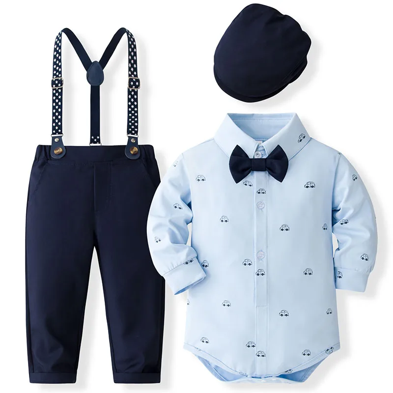 

5Piece Sets Spring Autumn Baby Boy Clothes Korean Fashion Cartoon Print Long Sleeve Cotton Bodysuit+Pants Newborn Items B144