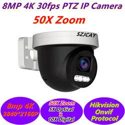 2.5inch Sony415 8MP 4K Mini POE PTZ IP Camera 5X Optical Zoom Video Surveillance Camera Outdoor 50x Zoom CCTV Security Camera