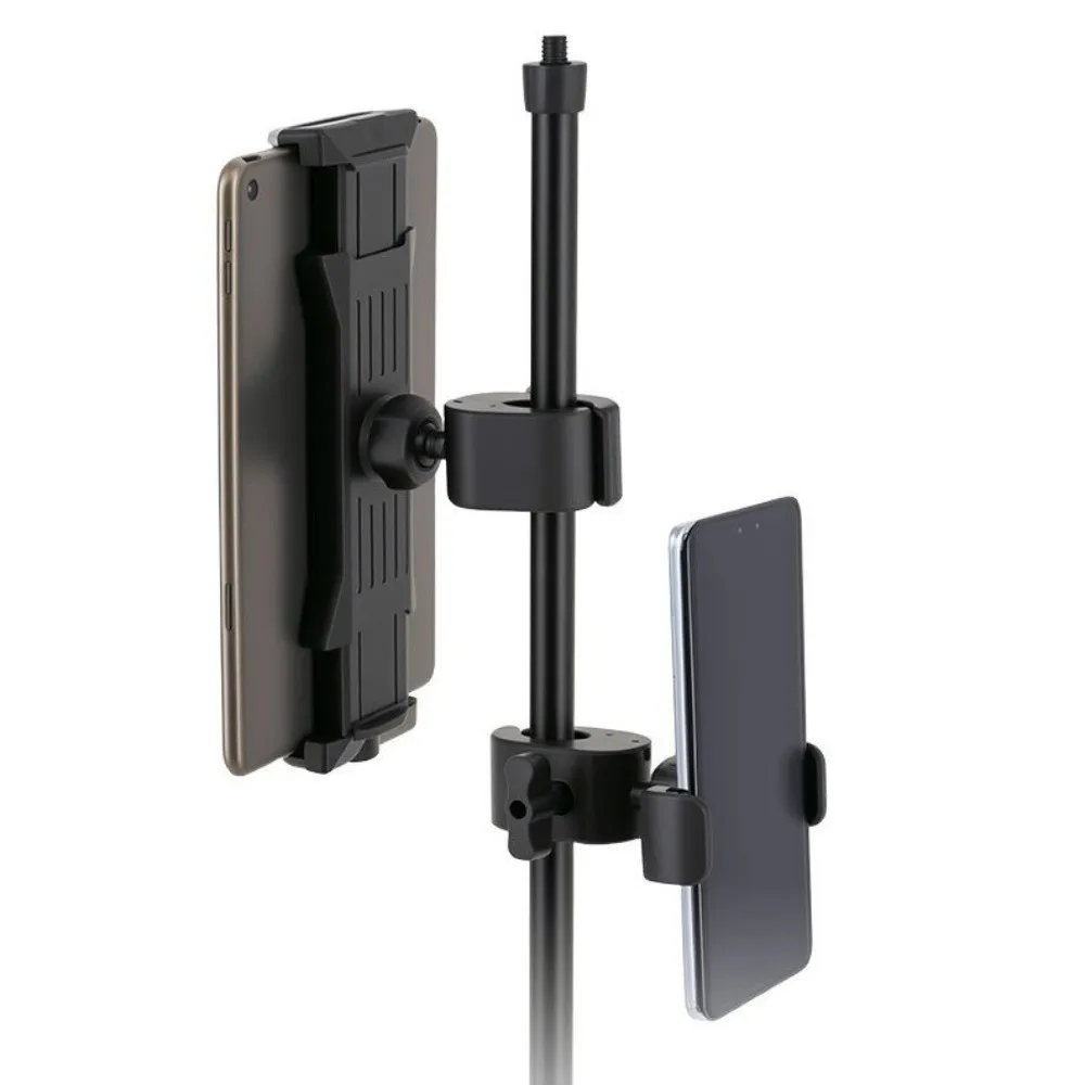 Universal Round Pipe Clamp Phone Holder 360 Rotating Fixed Clip Round Tube Clamp Phone Stand Phone Bracket Bicycle