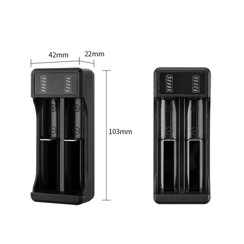 18650 Battery Charger 1/2 Slots Smart Safety Fast Charging 4.2V Rechargeable Lithium Battery Charger USB Charger for14500 18650