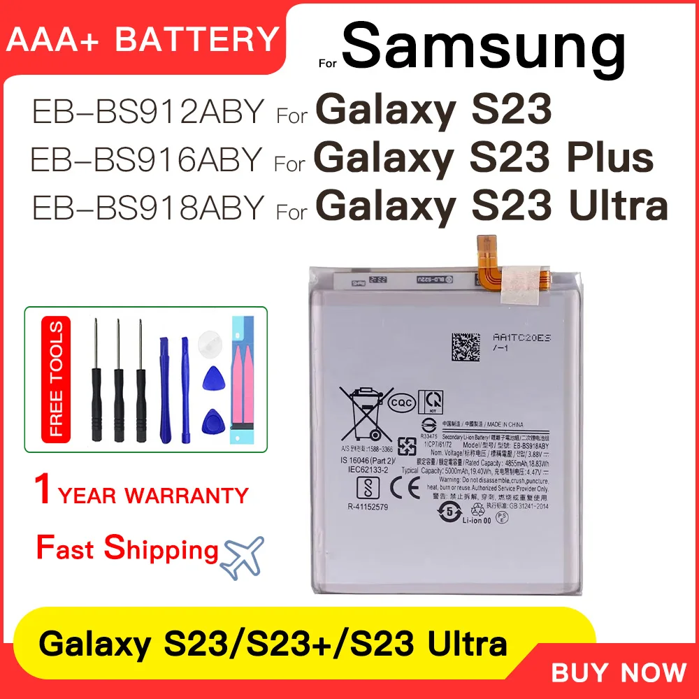 

Genuine New EB-BS912ABY EB-BS916ABY EB-BS918ABY Battery For Samsung Galaxy S23+ S23 Plus/Ultra s23Ultra Batteria Batteries+Tools