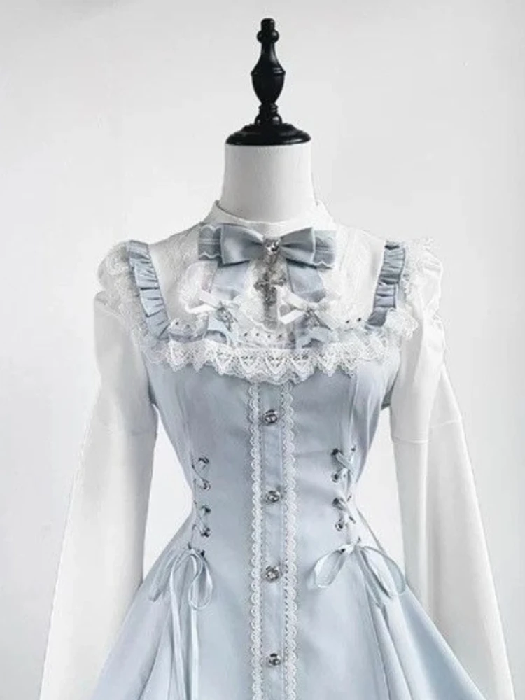 Conjuntos de 2 piezas góticos Vintage japoneses para mujer, conjunto de vestido de diseño Y2k con subcultura informal, trajes elegantes Punk Chic Harajuku, novedad de otoño