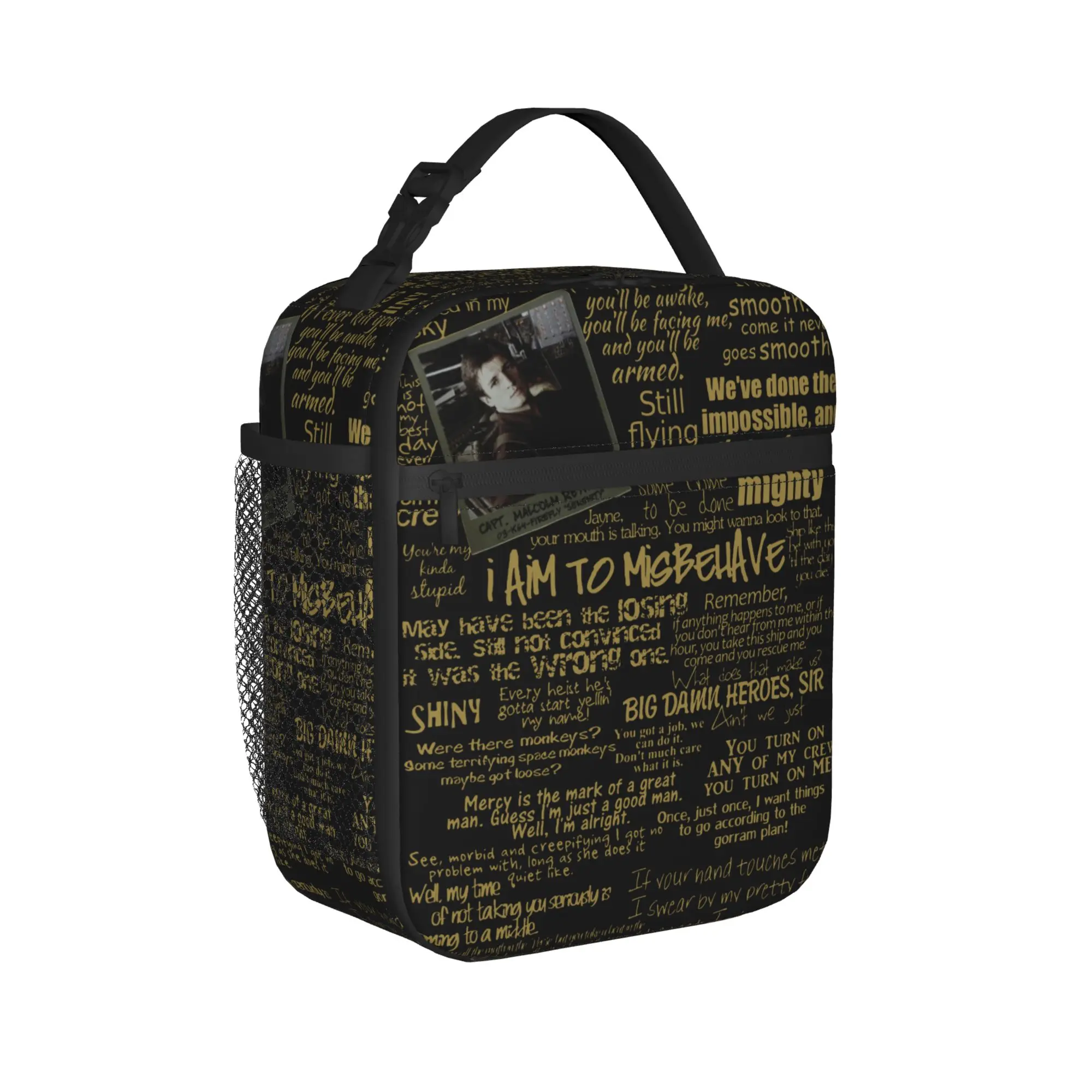 Captain Quotes Insulated Lunch Bag Thermal Bag Reusable,Lunch Container Supernatural Tote Lunch Box Bento Pouch Office  Picnic