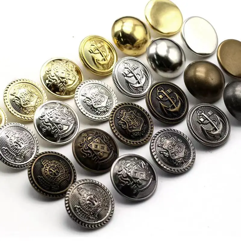 10pcs 15/18/20/23/25 mm golden gold color metal buttons garment coat sewing accessories buttons for clothing crafts