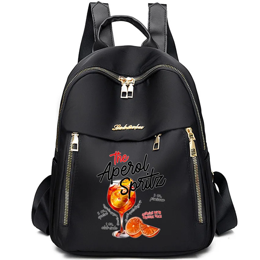 

Модный женский рюкзак с принтом лимонного вина, водонепроницаемый, для колледжа, стильный, для школы, милый, для путешествий, для книг