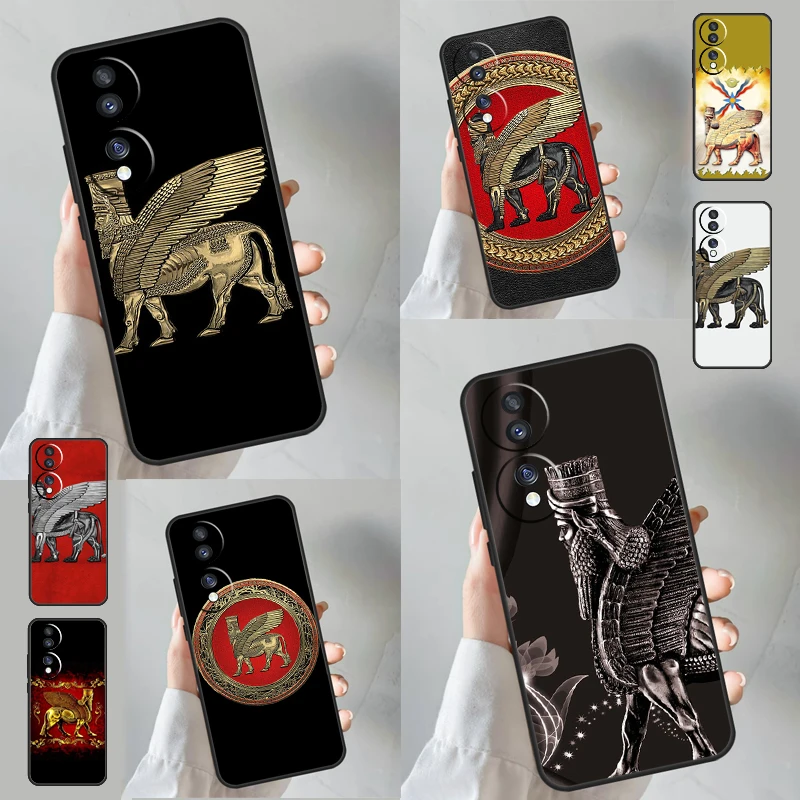 Lamassu Assyrian Winged Lion Case For Honor Magic 6 Pro 50 70 90 Lite Magic 5 Pro X7 X8 X9 X6a X7a X8a X9a X8b X9b Cover