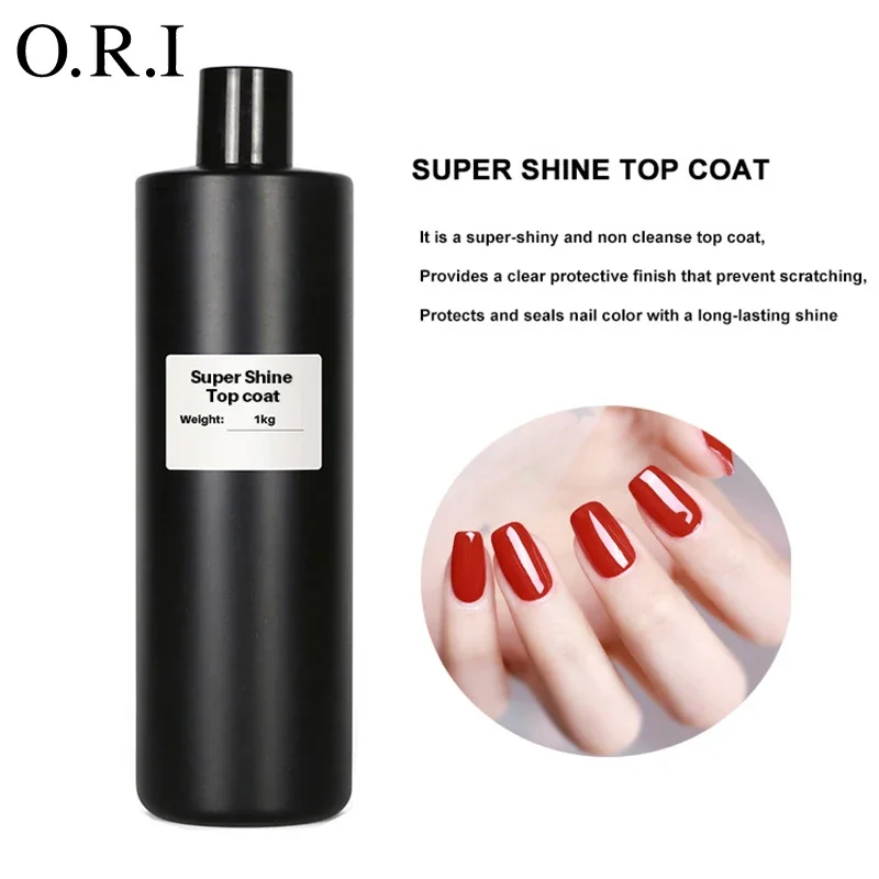 Esmalte de uñas de Gel UV transparente, capa Base de goma sin limpiar, laca de Gel para manicura artística, 1KG