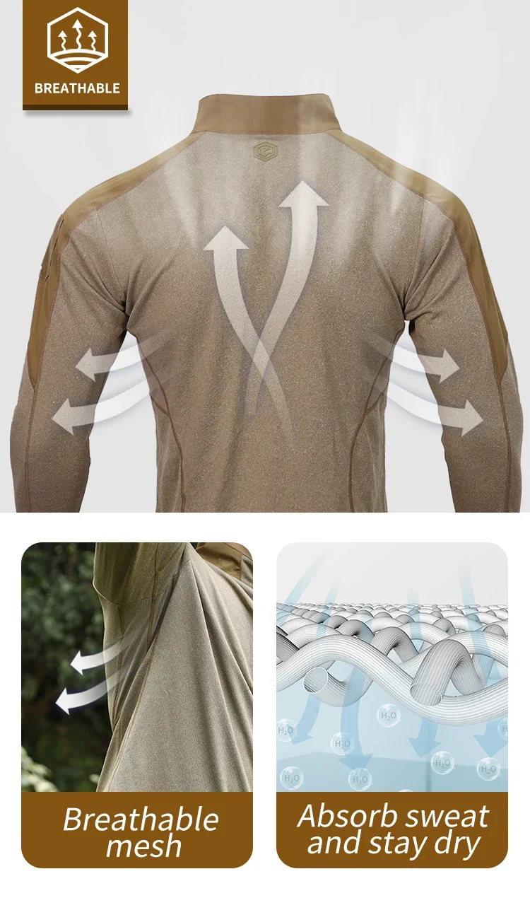 Emersongear BlueLabel Tactical Hunter Langarm-Poloshirt, tägliches Oberteil, T-Shirt, Fitness, Pendler, Wandern, Sport, Outdoor, Jagd – Detail 5