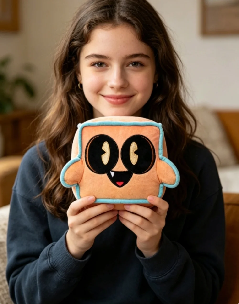 In Stock Geometry Dash Plush Keychain Soft Stuffed Doll Pendant Rhythm Action Game Character Bag Charm Plushie Gift For Gamers