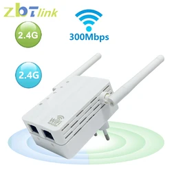 Zbtlink 2.4Ghz WiFi Repeater 300Mbps Wireless Wifi 2.4G Extender Amplifier Long Range Wi-Fi Signal Booster 802.11N/G/B WPS Setup