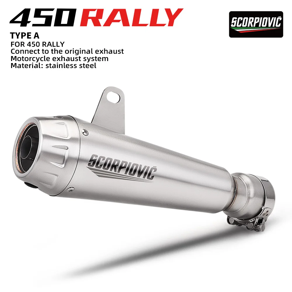 

For 450 Rally 450rally Slip on Exhaust Stainless Steel Motorcycle Escape Pipe 450 rally Exhaust Muffler