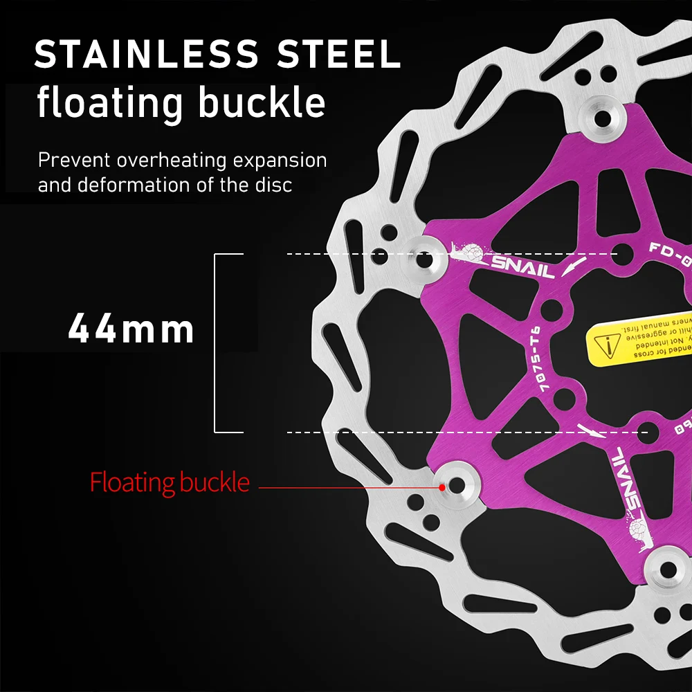 SNAIL Disc Brake Rotor MTB Bicycle Floating Rotor Heat Dissipation 160mm Stainless Steel Rotor Cycling Accessories