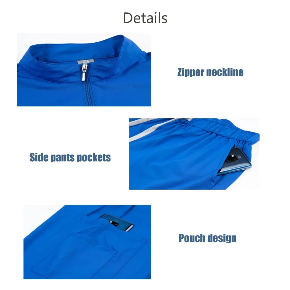 Conjunto de uniformes médicos elásticos para mujer, Tops quirúrgicos, pantalón, clínica Dental, salón de belleza, ropa de trabajo, accesorios para enfermeras