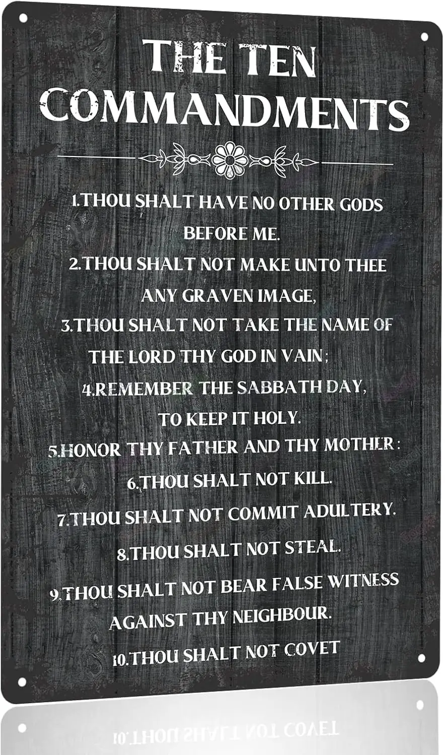 The Ten Commandments Thou Shalt Have No Other Gods Before Me Metal Hanging Sign Inspirational Signs Gift Farmhouse Rustic Wall A