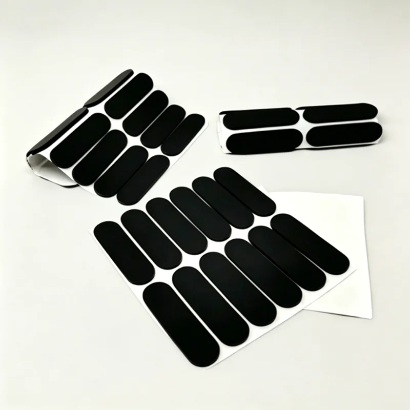 Self-adhesive Silicone Foot Pad Black Oval Laptop Shock Absorption And Anti Slip Cushion Width 7mm