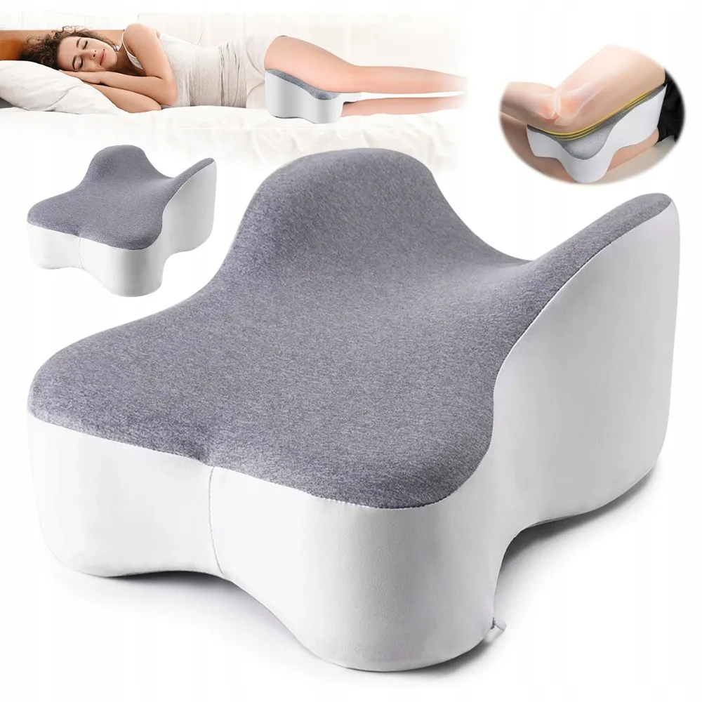Coussin pour genoux pour dormeurs latéraux, coussin en mousse à mémoire de forme pour les genoux, les hanches et le soulagement des douleurs dorsales lors du sommeil sur le côté