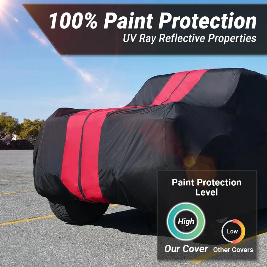 غطاء SUV مخصص لسيارة جيب DJ6 1967 مقاوم للماء لجميع الأحوال الجوية والمطر والثلج والأشعة فوق البنفسجية واقي من الشمس غطاء سيارة خارجي داخلي وخارجي كامل (Str)