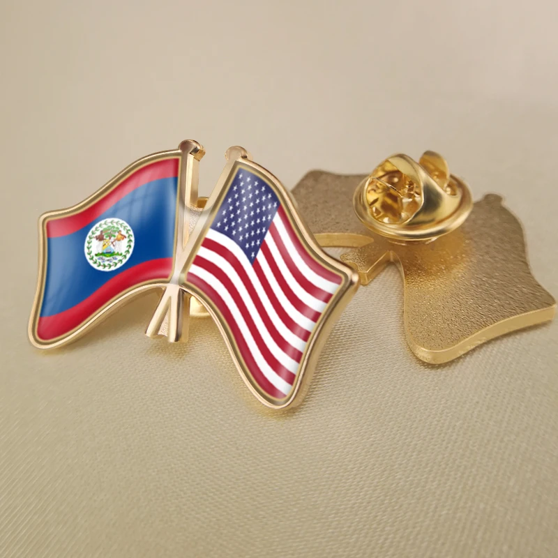Belize and China Flag Lapel Pins United States Mexico United Kingdom Guatemala Canada Costa Rica National Flag Cross Brooch