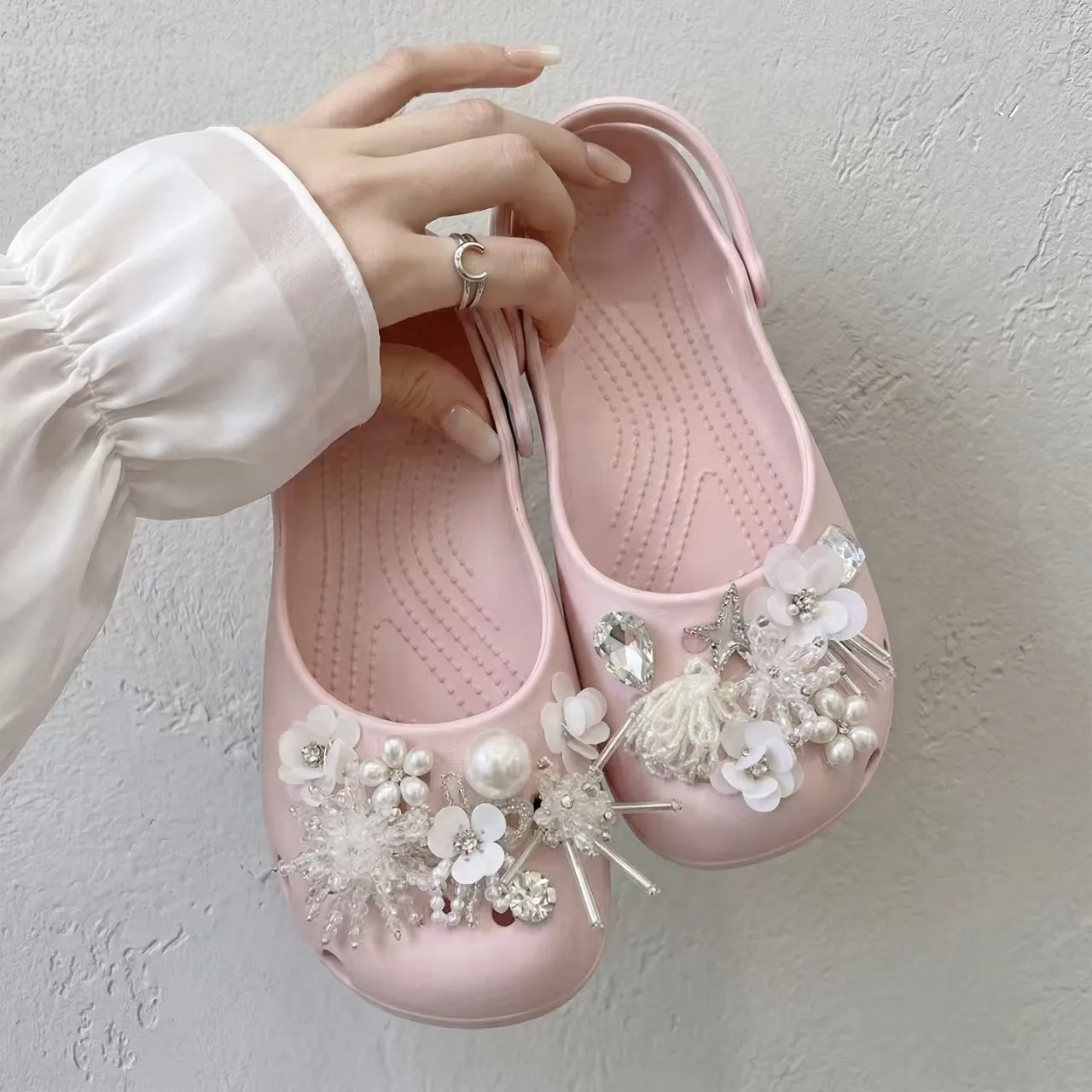 Shoe Charms for Clogs Satin Ribbon Bow Ballet Shiny Spring Elegant Non Slip Lightweight Decoration Premium Versatile Women Gift