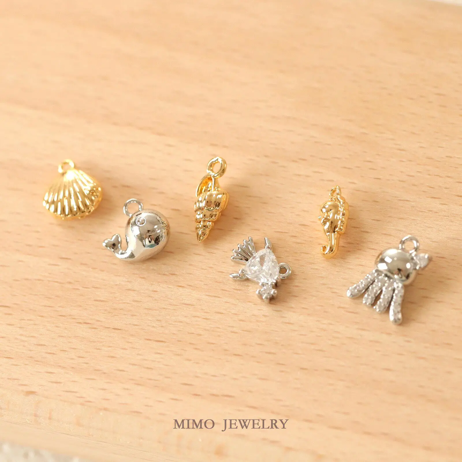 1pcs Copper-plated Gold Marine Life Animals Charms Pendant For Jewelry Making DIY Necklace Bracelet Accessories Findings