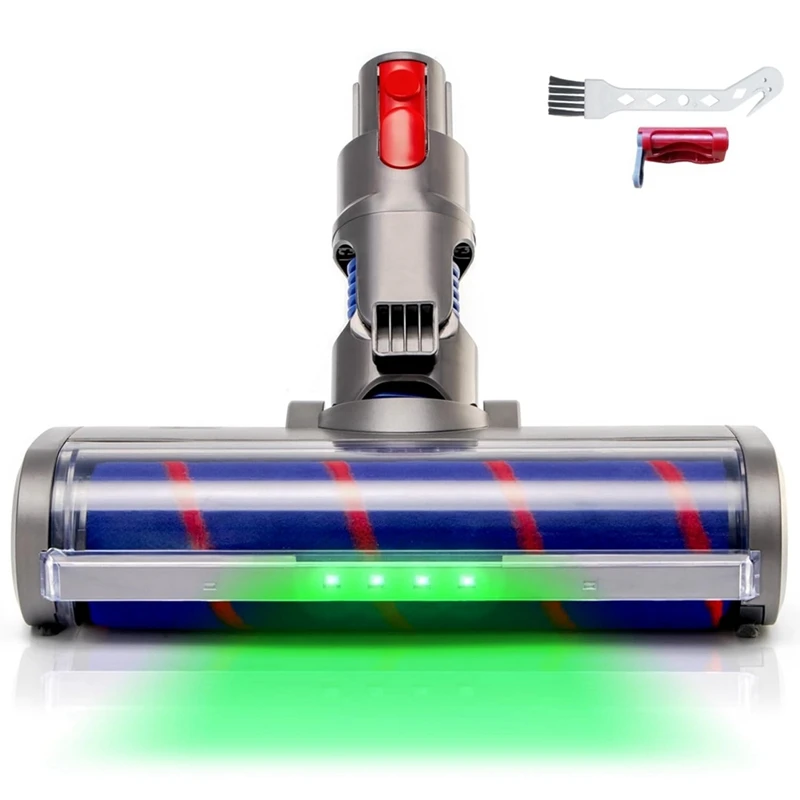 Cleaner Head Soft Roller Brush For Dyson V7 V8 V10 V11 G5 Cordless Vacuum Attachment With Dust LED Lights For Hard Floor