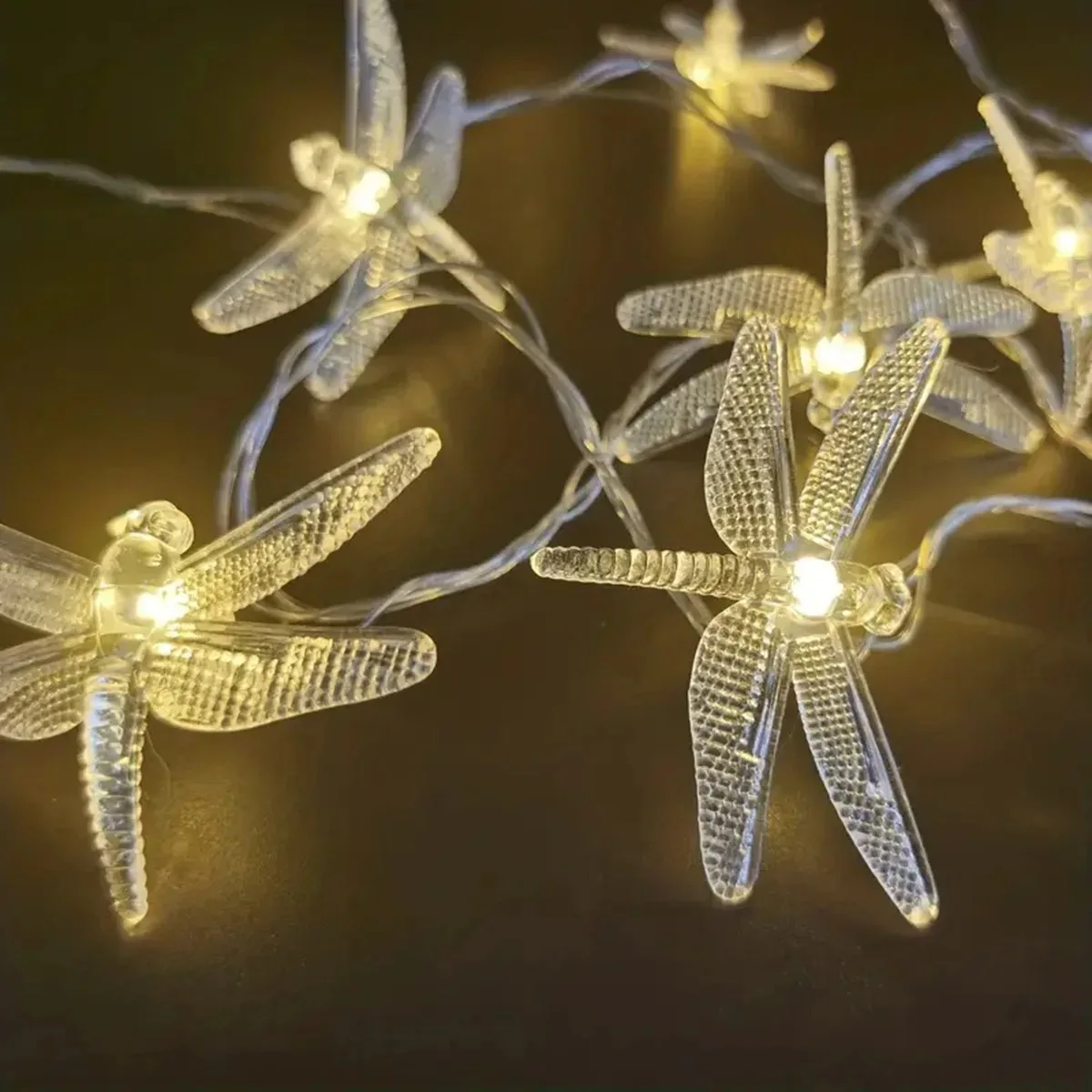 LED Dragonfly Fairy String Lights Warm White Decorative Garland For Bedroom Home Garden Wedding Festival Holiday Decor