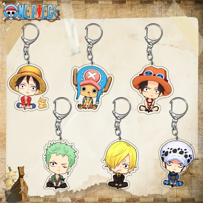 2024 New Anime ONE PIECE Law Joy Boy luffy Ace Figure Acrylic Keychain Pendant Model Toys Collect Cosplay props Gifts