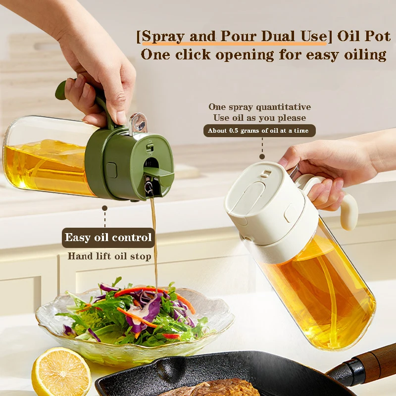 

Oil Spray Bottle High Borosilicate Glass Evenly Cooking Oil Dispensers Large Capacity Olive Oil Sprayer Mister Air Fryer Salad