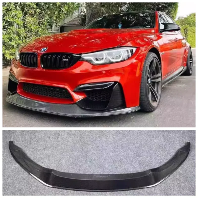 

For BMW M3 M4 F80 F82 F83 2020-2024 High Quality Carbon Fiber Car Bumper Front Lip Spoiler Diffuser Protective Cover