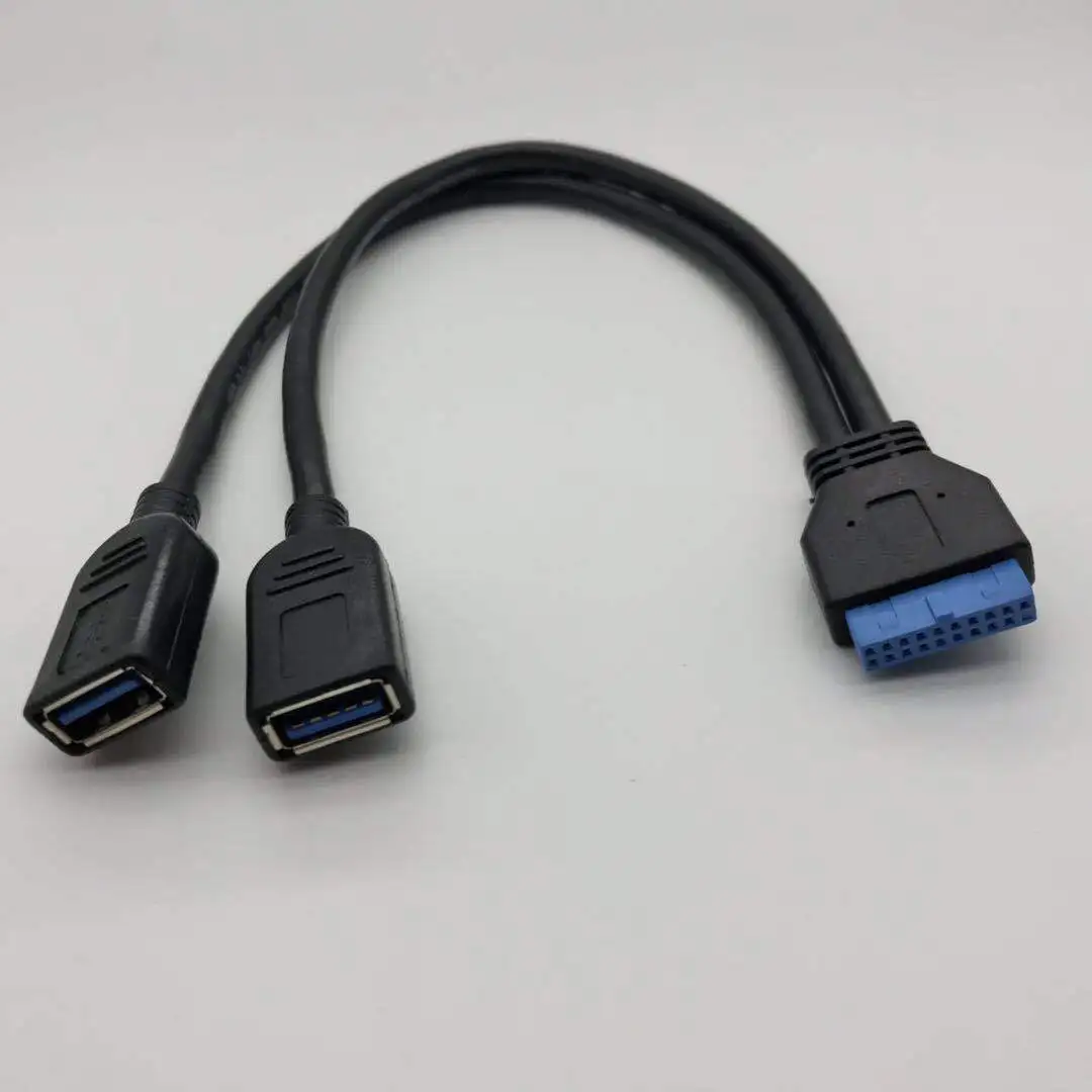20-pin motherboard male to dual USB 3.0 female extension cable 20P to 2 USBA female data cables PCI-E expansion cable