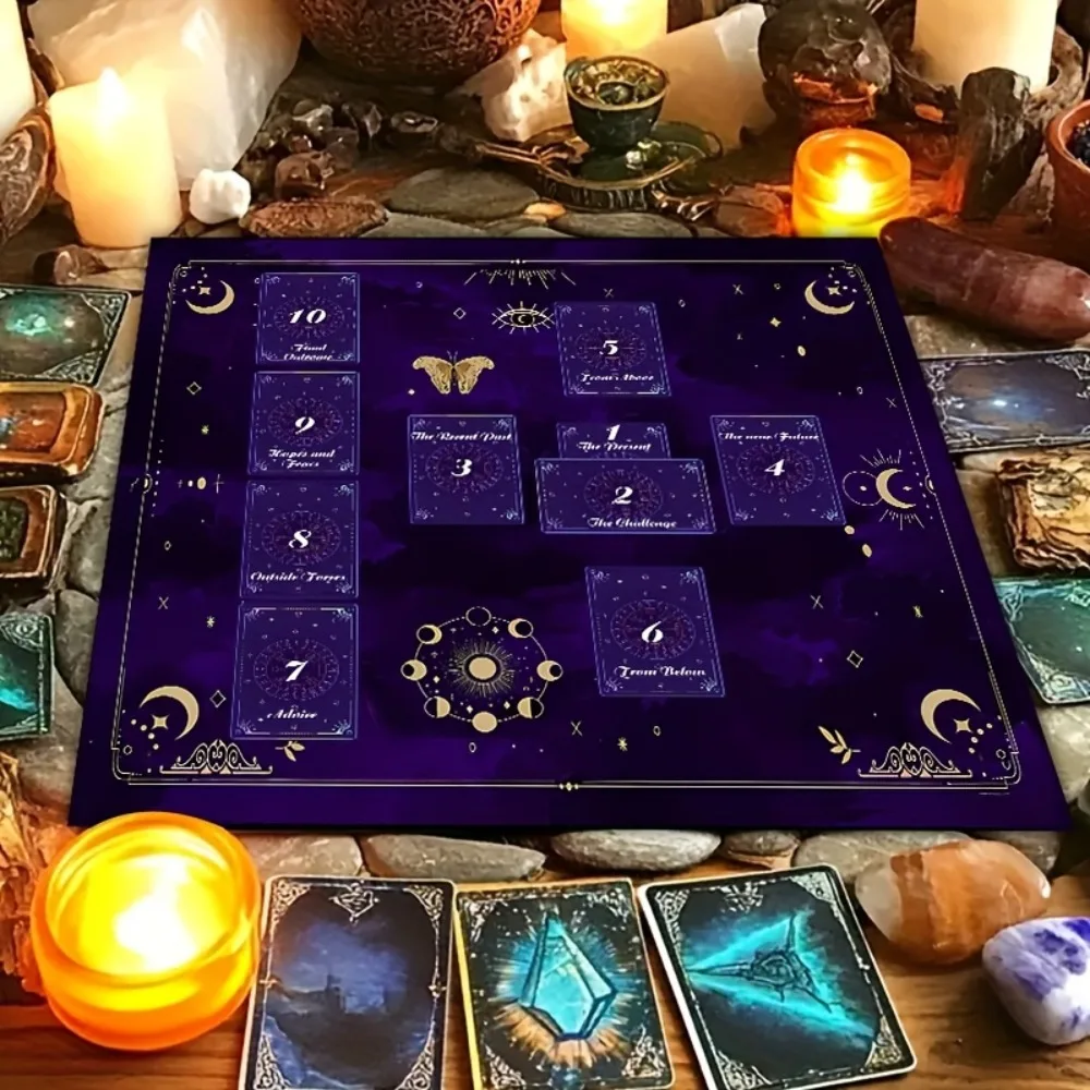 Celtic Cross Tarot Altar Cloth Multiple Sizes HD Digital Print Celtic Knot Pentagram Sacred Geometry 100 Polyester Machine