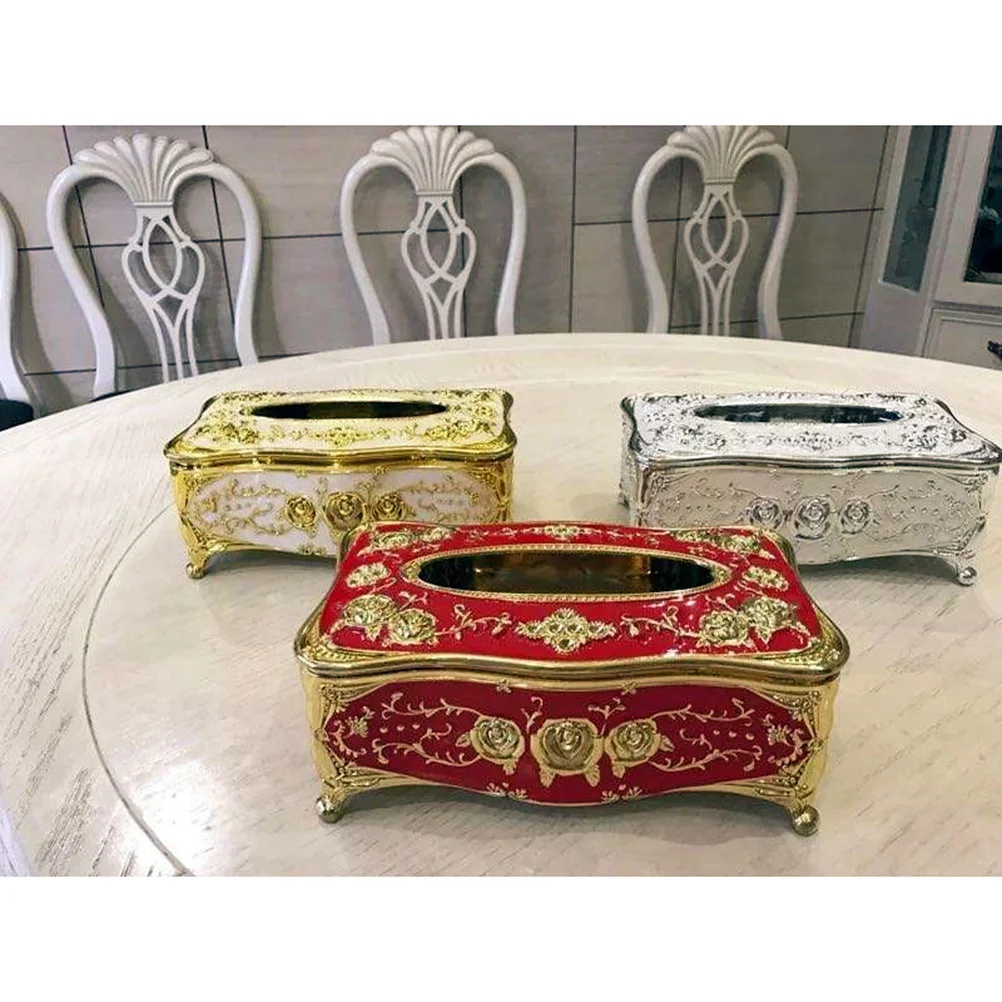 

Retro Acrylic Tissue Box Red Elegant Napkin Holder For Bedroom Bathroom Office Car Decor Luxury Paper Storage Organizer